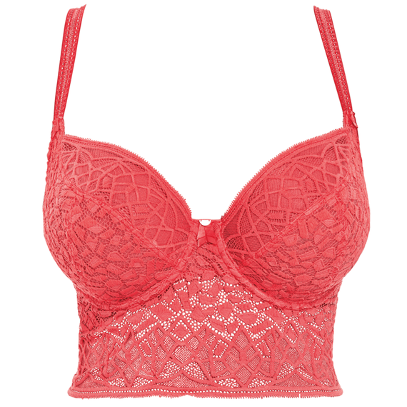 Freya Soiree Lace Longline BH Coral