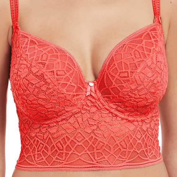 Freya Soiree Lace Longline BH Coral