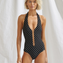 Watercult Soul Spots Neckholder Badeanzug Black Oat