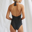 Watercult Soul Spots Neckholder Badeanzug Black Oat