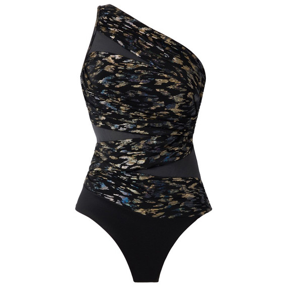 Miraclesuit Sparkle Plenty Jena One Shoulder Badpak Black