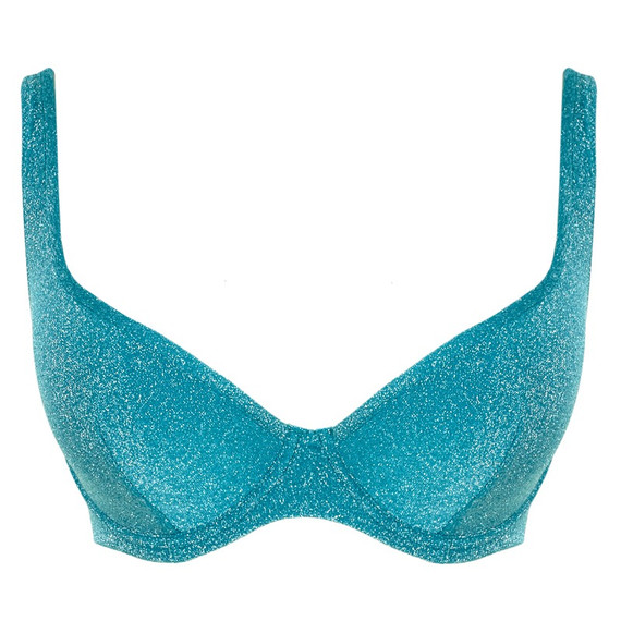 Panache Swim Sparkle Plunge Bikini Oberteil Sparkle Teal