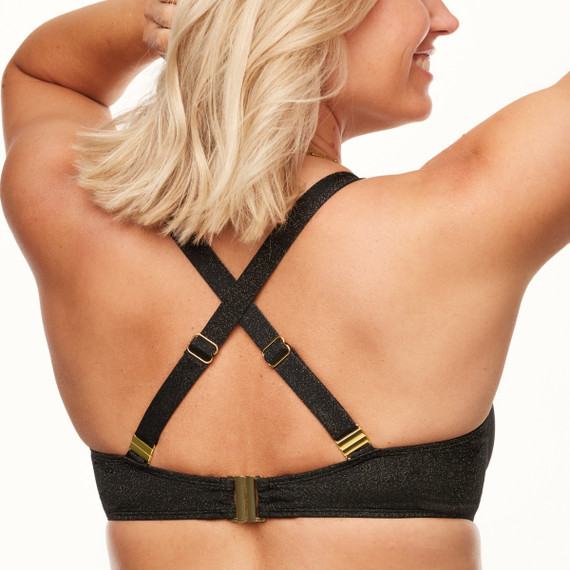 Annadiva Swim Sparkling Black Voorgevormde Balconette Bikinitop Black