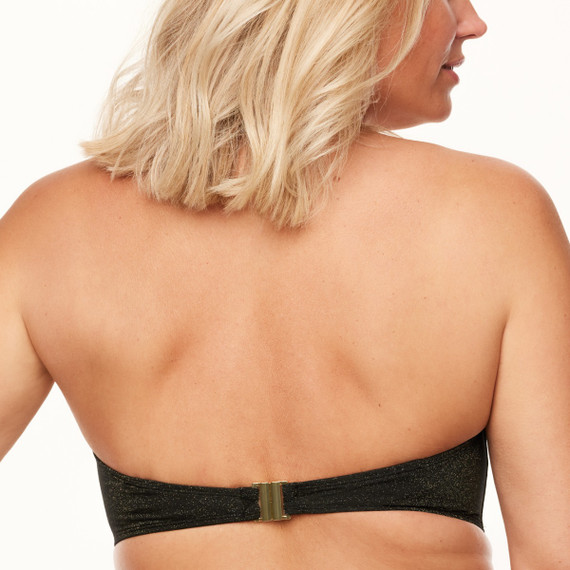 Annadiva Swim Sparkling Black Bandeau Bikinitop Black