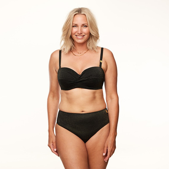 Annadiva Swim Sparkling Black Bandeau Bikinitop Black