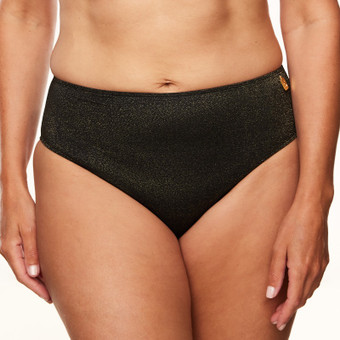 Sparkling Black Hohe Bikini Hose