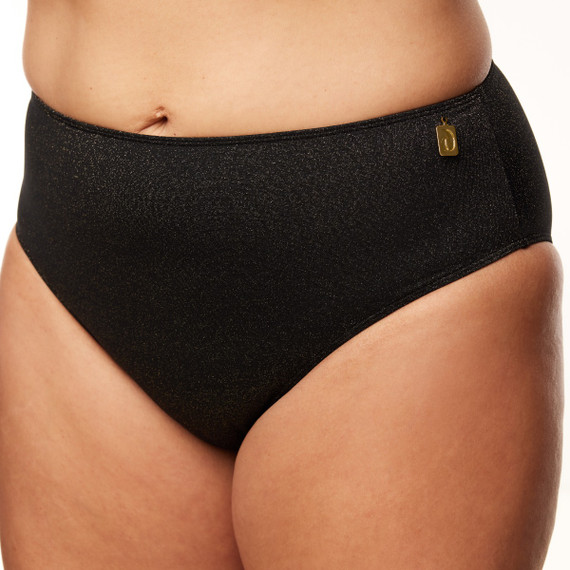 Annadiva Sparkling Black Hoog Bikinibroekje Black