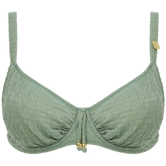 Annadiva Swim Sparkling Smocky Full Cup Bikinitop Jade