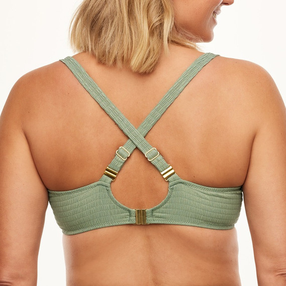 Annadiva Swim Sparkling Smocky Full Cup Bikinitop Jade