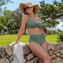 Annadiva Swim Sparkling Smocky High Waist Bikinibroekje Jade