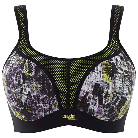 Panache Voorgevormde Sport BH Zonder Beugels Neon Reptile