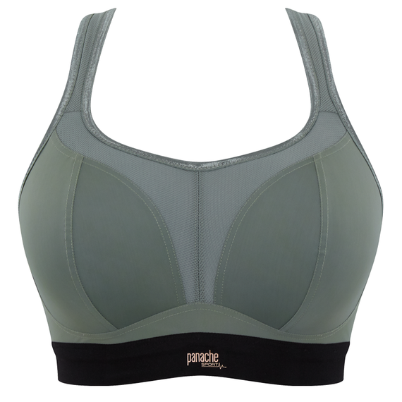Panache Voorgevormde Sport BH Zonder Beugel Khaki Black