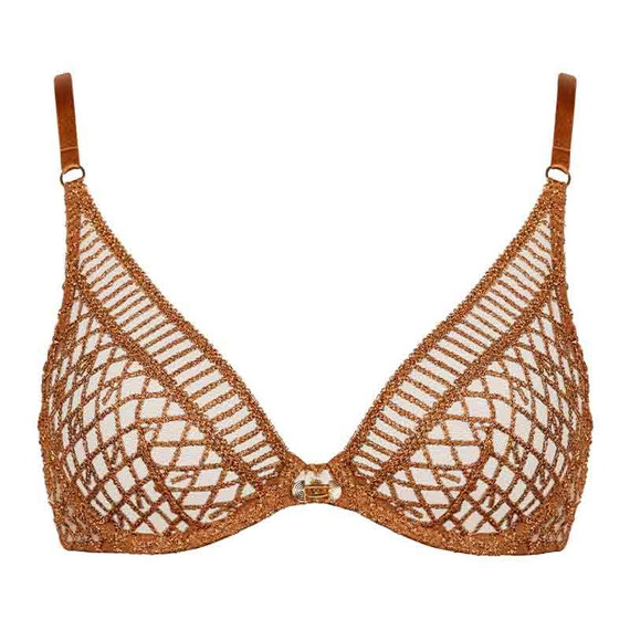 Aubade Stardust Dream Plunge BH Amber Gold