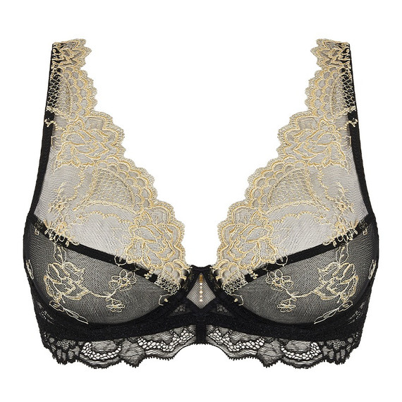 Lise Charmel Sublime En Or Plunge BH Noir Eclat