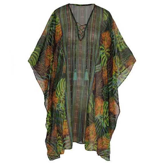 Miraclesuit Sunset Islet Kaftan Black Multi