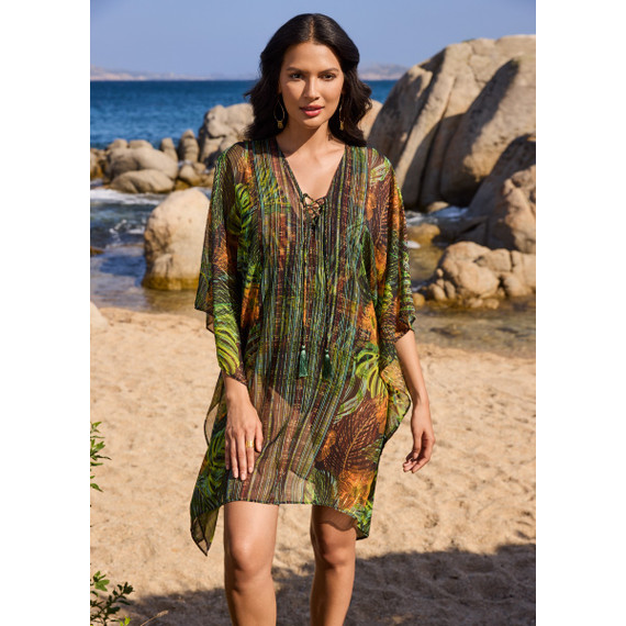 Miraclesuit Sunset Islet Kaftan Black Multi