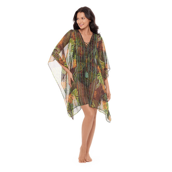 Miraclesuit Sunset Islet Kaftan Black Multi