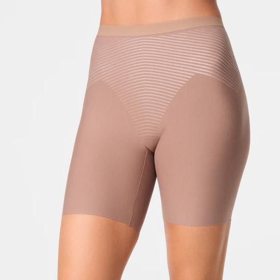 Spanx Supima Shaping Mid Thigh Short Cafe Au Lait