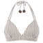 Beachlife Taupe Stripe Padded Triangle Bikinitop