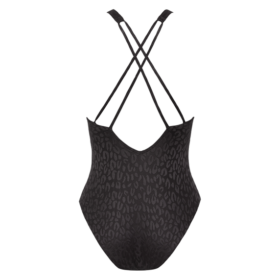 Textured Leo V-hals Badpak