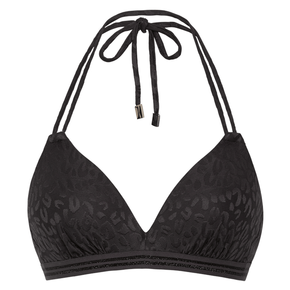 Textured Leo Padded Triangle Bikinitop