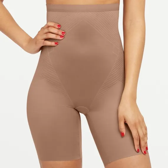 Spanx Thinstincts 2.0 High Waisted Mid Thigh Shorts Café Au Lait