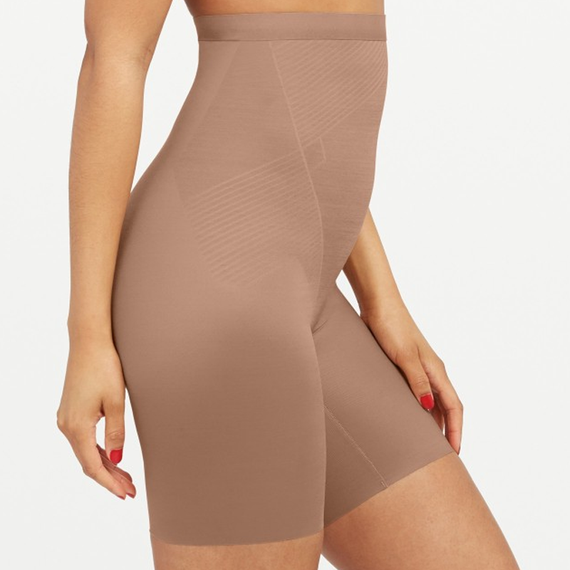 Spanx Thinstincts 2.0 High Waisted Mid Thigh Shorts Café Au Lait