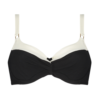 Vanilla and Black Bikini Oberteil