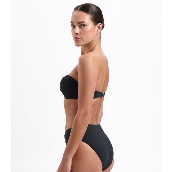 Beachlife Vanilla And Black High Waist Bikinibroekje
