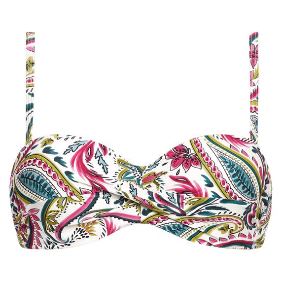 Wajang Floral Bandeau Bikini Oberteil