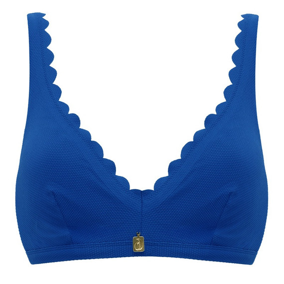 Annadiva Swim Waves Plunge Bralette Royal Blue