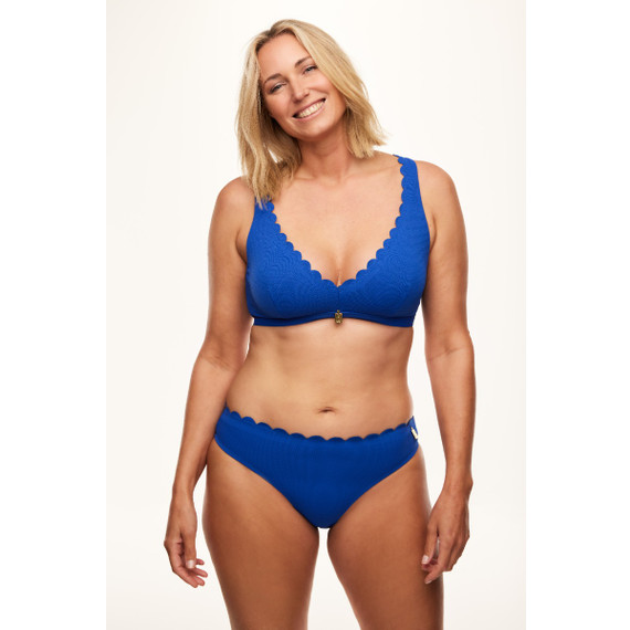 Annadiva Swim Waves Plunge Bralette Royal Blue