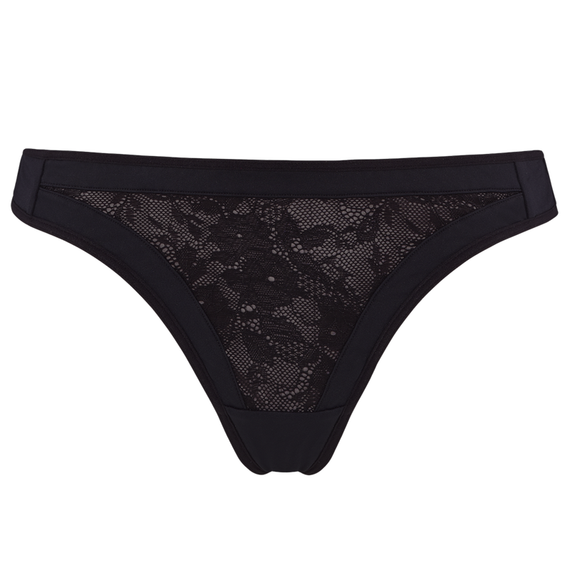 Marlies Dekkers Wing Power String Black Lace & Grey Black