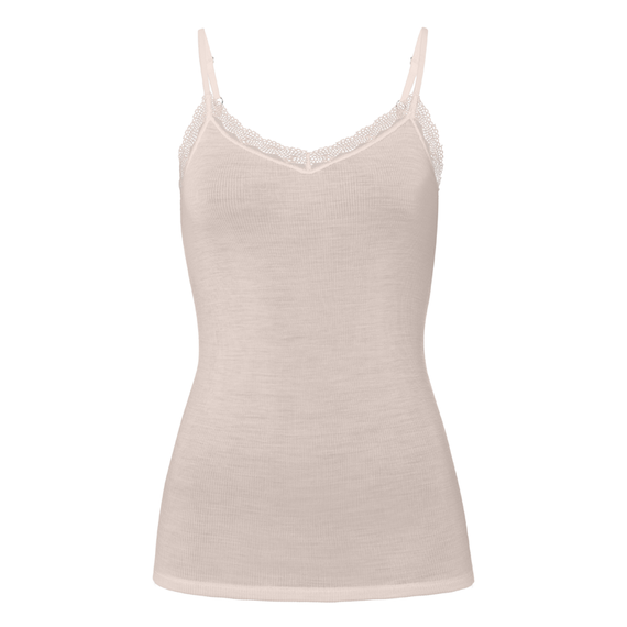 Hanro Woolen Lace Spaghetti Top Vanilla