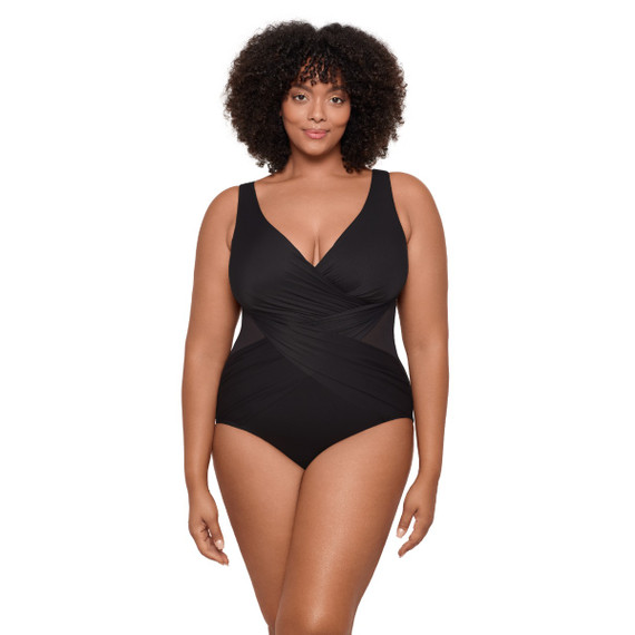 Miraclesuit Women Solids Illusionists Crossover Badpak Black