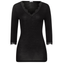 Hanro Woolen Lace Shirt Met Driekwart Mouwen Black