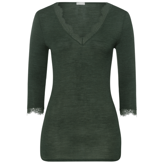 Woolen Lace Shirt met Driekwart Mouwen
