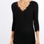 Hanro Woolen Lace Shirt Met Driekwart Mouwen Black