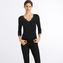 Hanro Woolen Lace Shirt Met Driekwart Mouwen Black