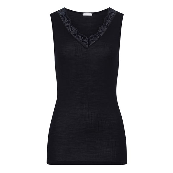 Hanro Woolen Lace Top Black