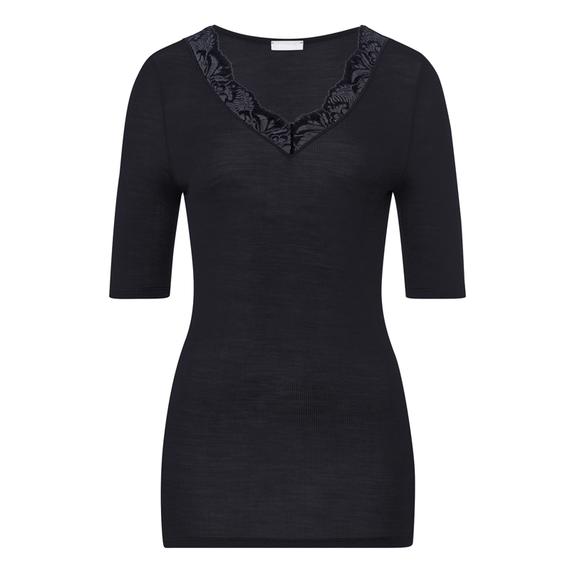 Hanro Woolen Lace T-shirt Black