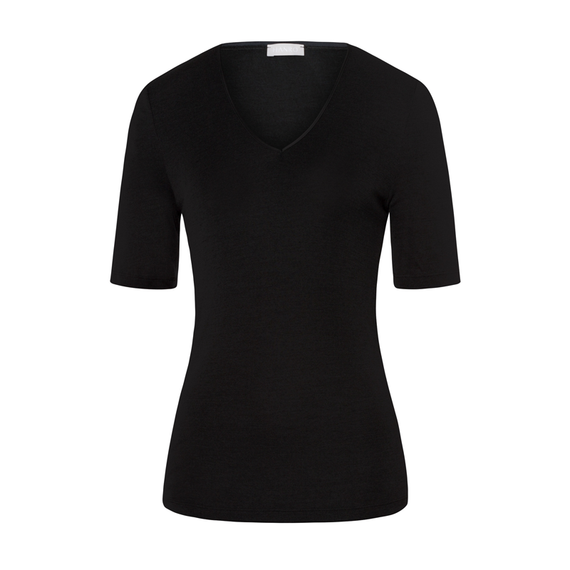 Hanro Woolen Silk Shirt Black