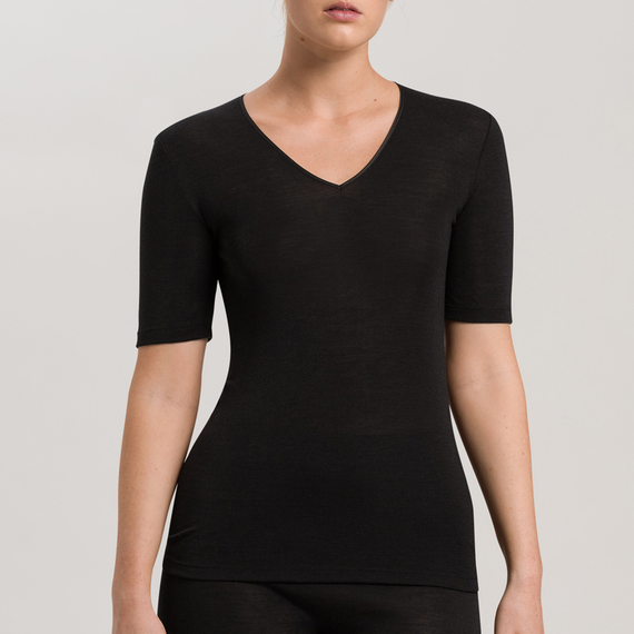 Hanro Woolen Silk Shirt Black