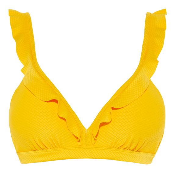 Beachlife Yellow Chrome Plunge Bikinitop