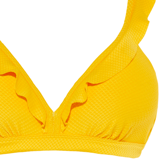 Beachlife Yellow Chrome Plunge Bikinitop
