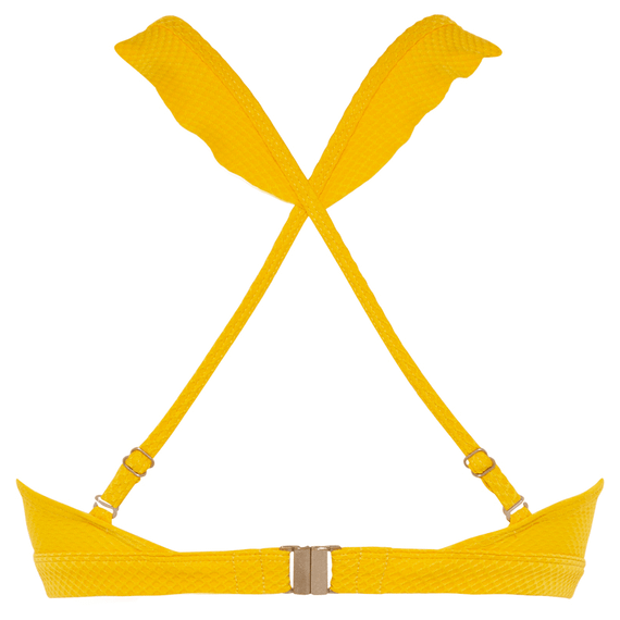 Beachlife Yellow Chrome Plunge Bikinitop